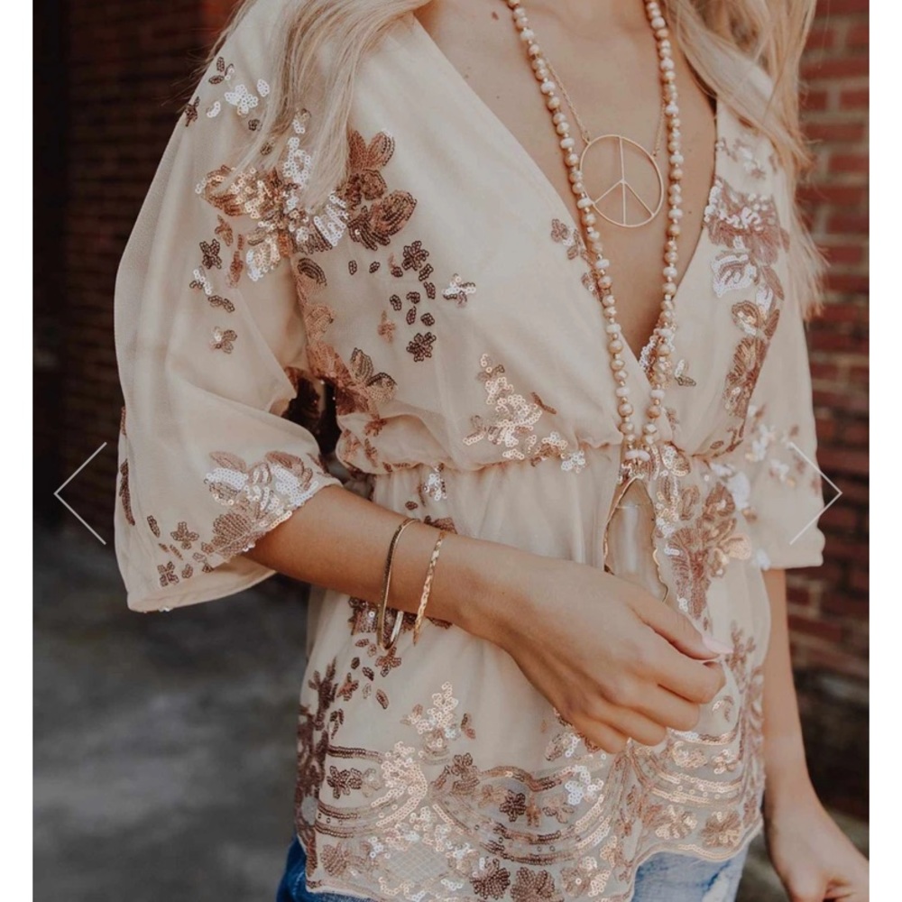 SFC Rose gold sequin top